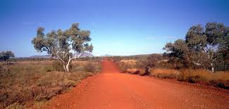 Northern Australia outback road leading off to the horizon